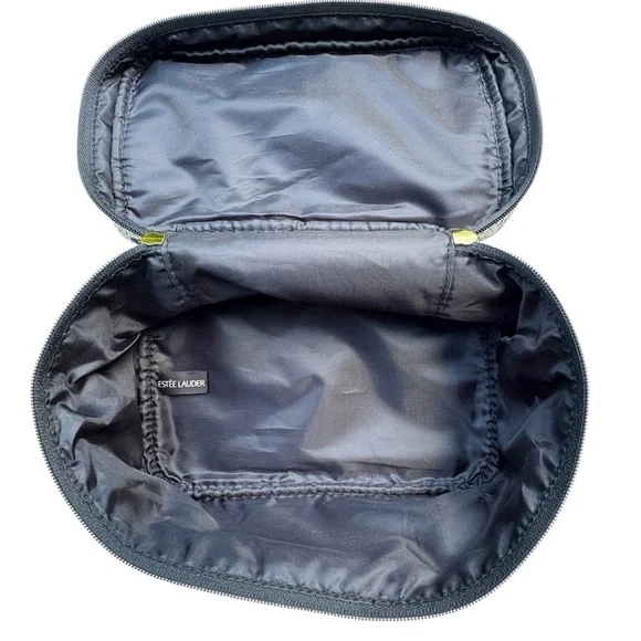 ESTEE LAUDER Faux Snake Skin Leather Train Vanity Travel Cosmetic Makeup Bag - Picture 3 of 8